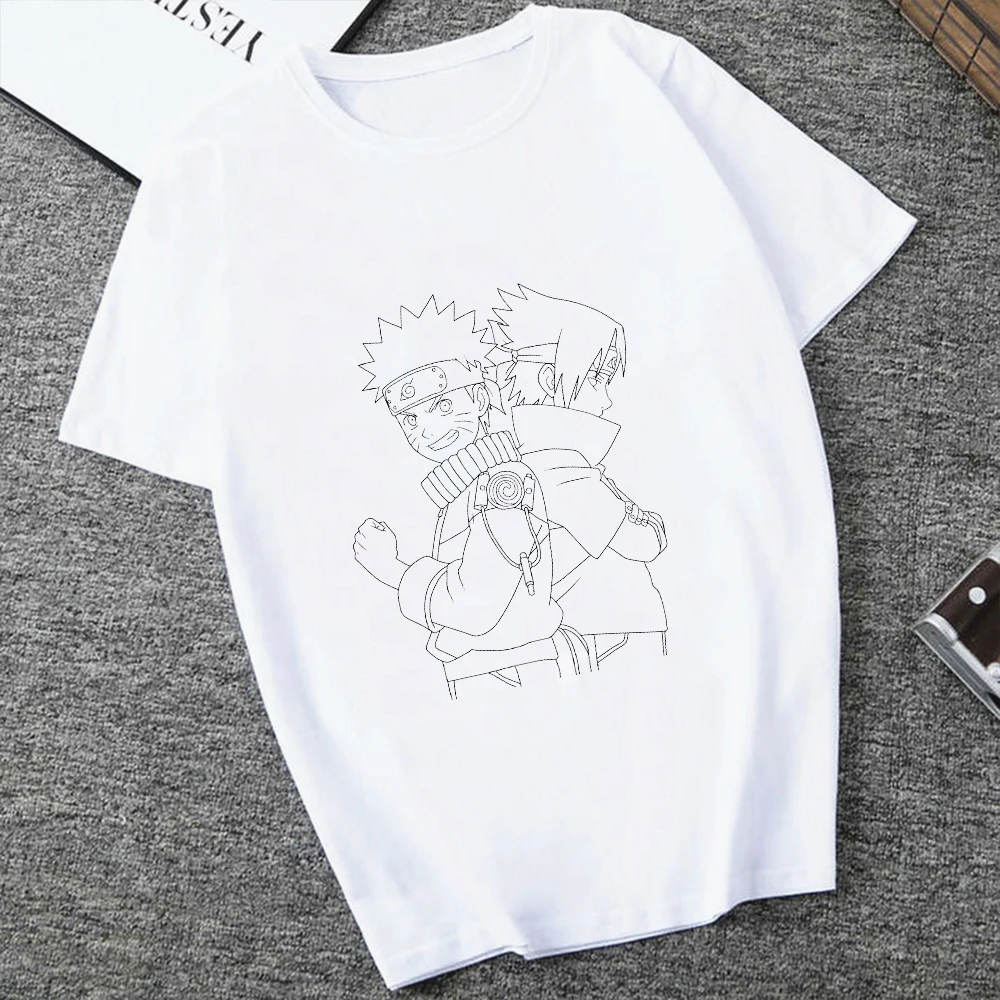 Футболка Uchiha мужская повседневная одежда из аниме крутой топ с коротким рукавом