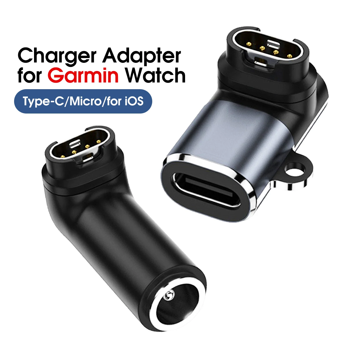 

Portable For Type C/Micro USB/IOS to Charger Cable Adapter For Garmin Fenix 7/7S/7X/6/6S/6X/5/5S/5X Watch Charging Converter