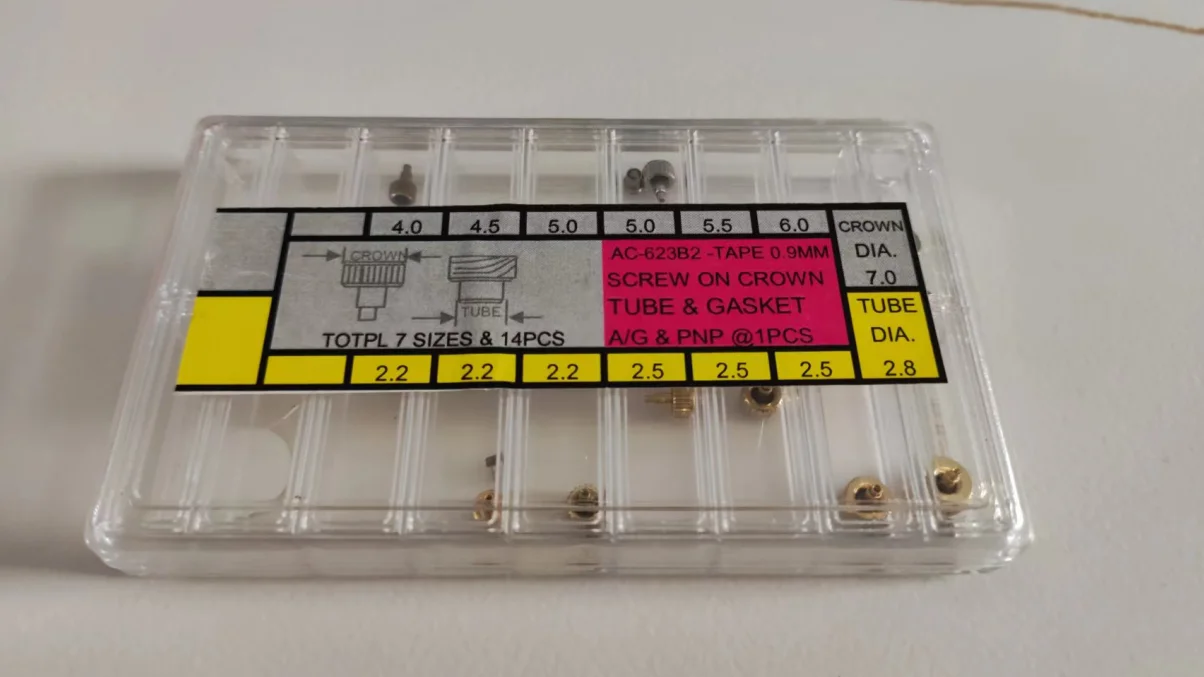 

0.9mm Copper Screw On Crown With Tube and Gasket Watch Crown