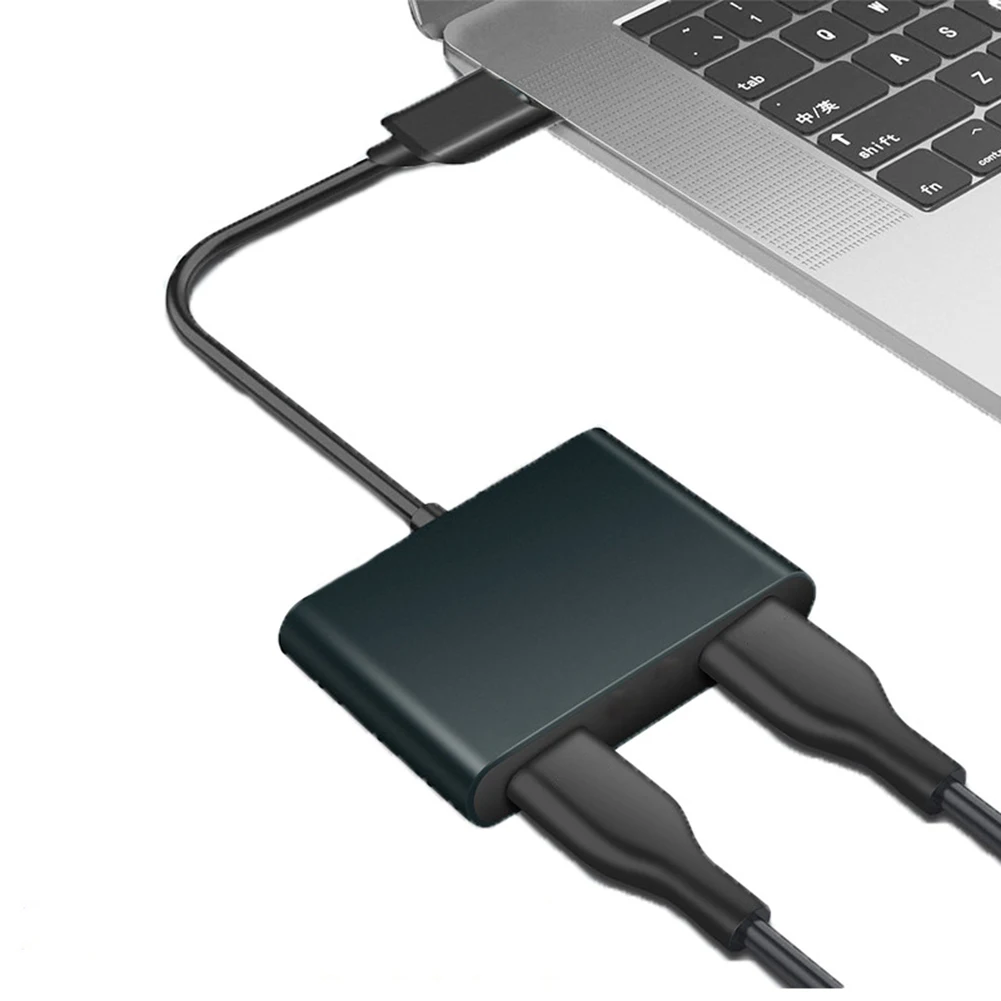 

USB C на двойной HDMI-совместимый концентратор, двойной экран, USB-разветвитель, 2 порта, док-станция типа C для ноутбука, ПК, для телефона