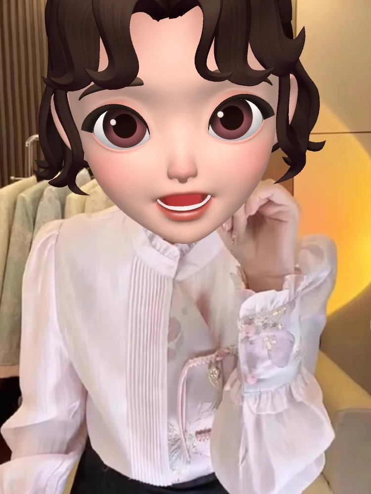 Новая китайская национальная модная рубашка со снежинками и воротником-стойкой