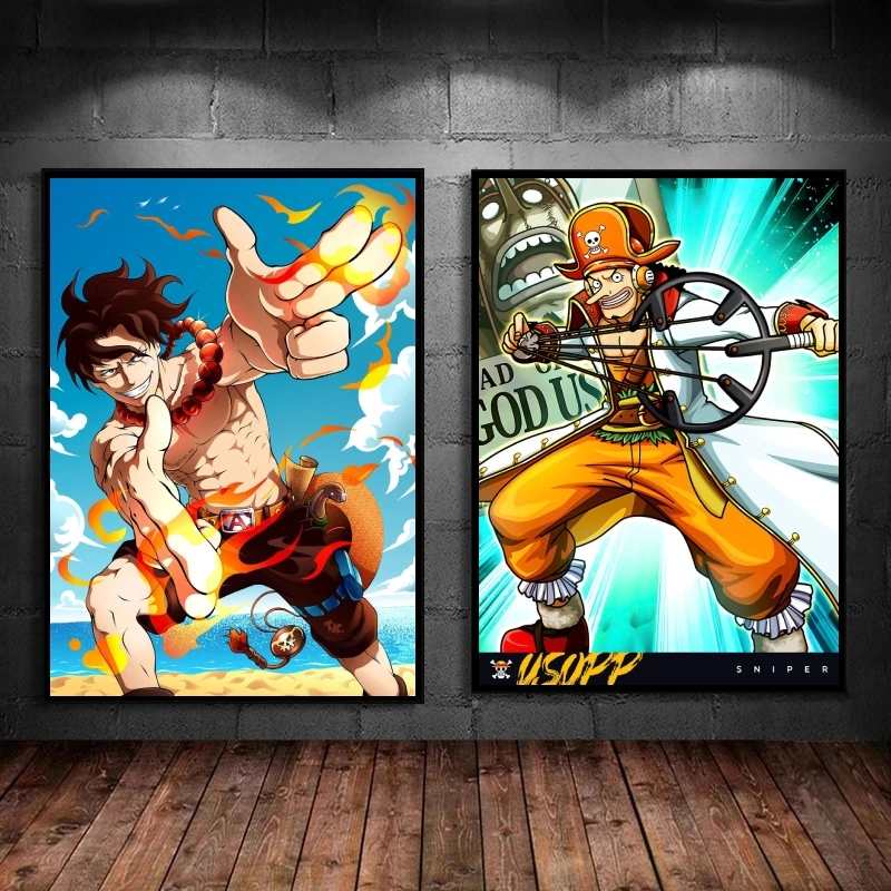 

Печать на холсте картины Usopp One Piece Luffy Roronoa Zoro настенное искусство аниме Hd художественные картины гостиная детская спальня декор