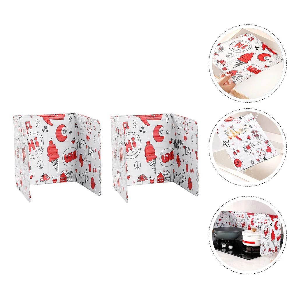 

Oil Guard Splatter Stove Baffle Kitchenwall Shieldaluminumanti Screen Plate Frying Board Gadget Pan Foldable Spatter Cooking