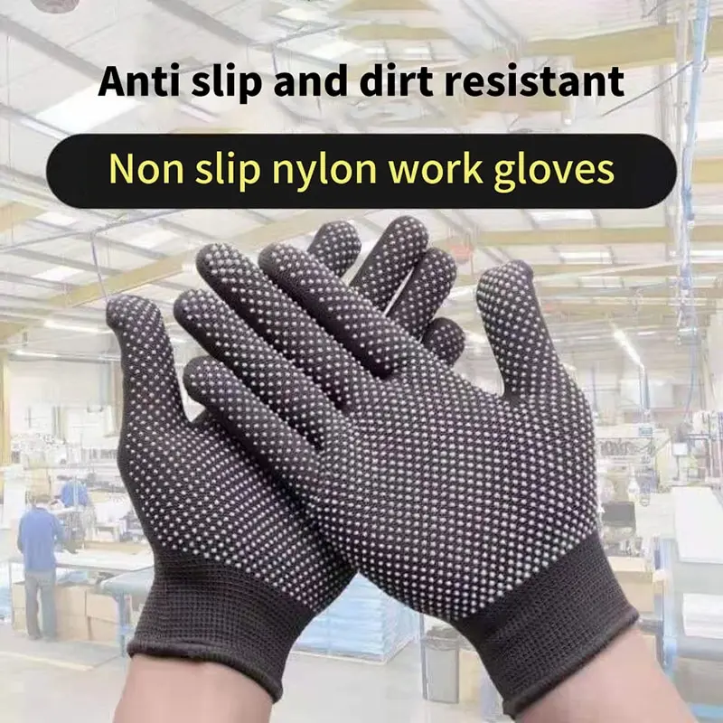 

Тонкие эластичные нейлоновые перчатки в горошек с клеем, дышащие Нескользящие рабочие перчатки, перчатки для улицы, езды на велосипеде, работы по дому и вождения, 1 пара