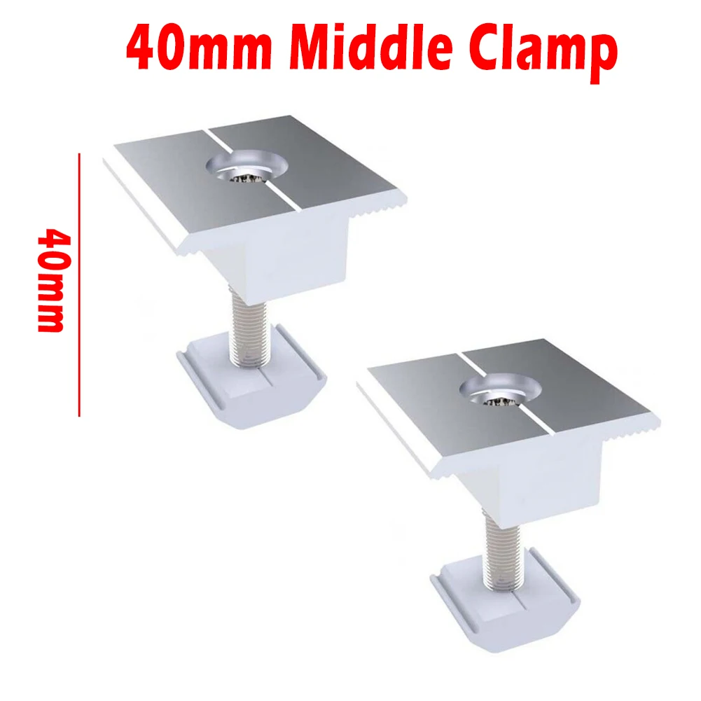 

2/10Pcs Clamps 30mm/35mm/40mm/45mm Aluminum Alloy Clamps Photovoltaic Bracket Solar Accessories Easy To Install