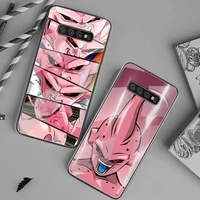 anime dragon ball majin buu phone case tempered glass for samsung s20 ultra s7 s8 s9 s10 note 8 9 10 pro plus cover