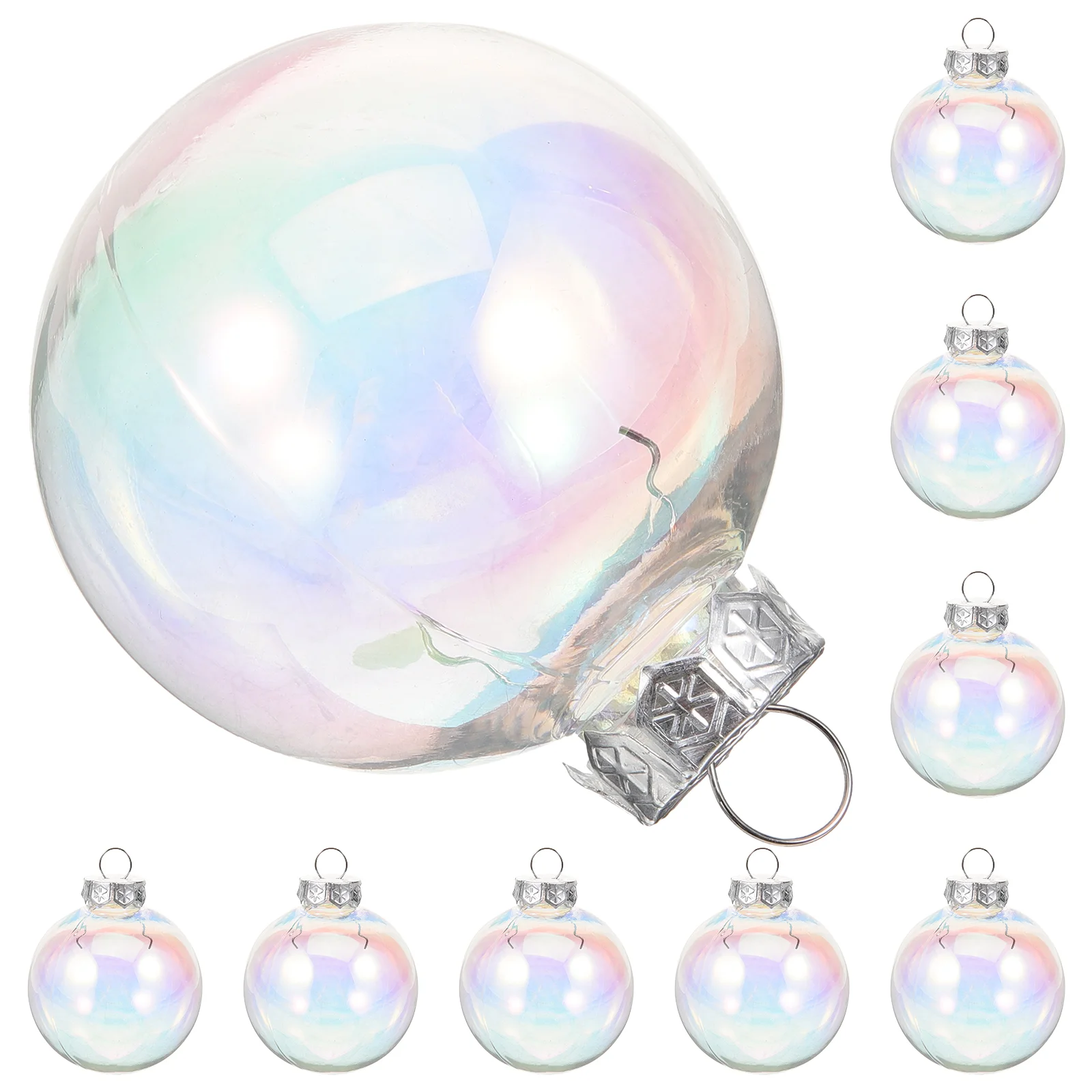 

10 Pcs Christmas Balls Tree Hanging Ornaments Mold Xmas Decoration Plastic Party 6cm Decors