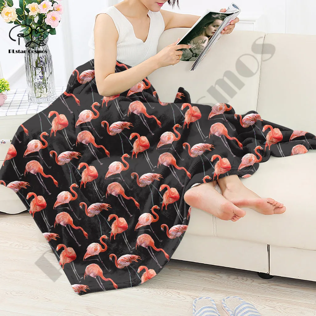 

Plstar Cosmos Flamingo Art Fleece Blanket 3D Print Sherpa Blanket For Children Adult On Bed Home Textiles Durable Cozy Style-1