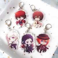 anime bungo stray dogs keychain figures pendant acrylic cosplay key ring cute fan gift fashion accessories