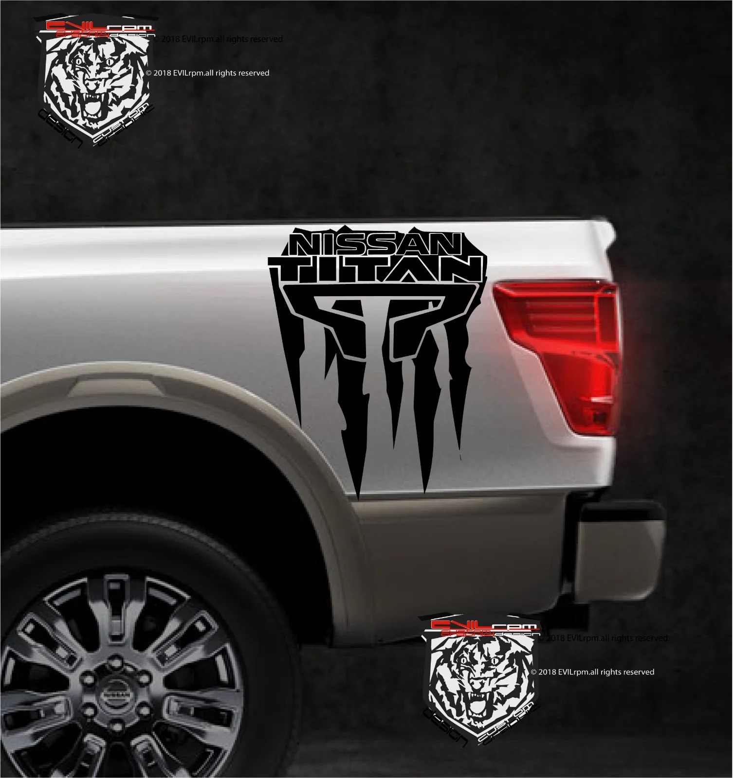 

For 1Set/2Pcs truck bed box Decal Sticker graphic for NIssan TITAN 2015 2016 2017 2018 custom