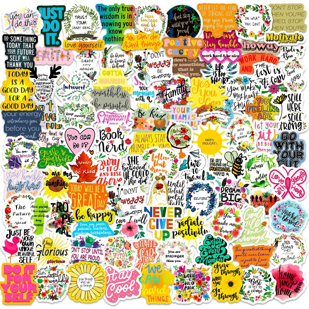 

50/100 шт., мотивирующие наклейки для ноутбука, кабинета, скрапбукинга