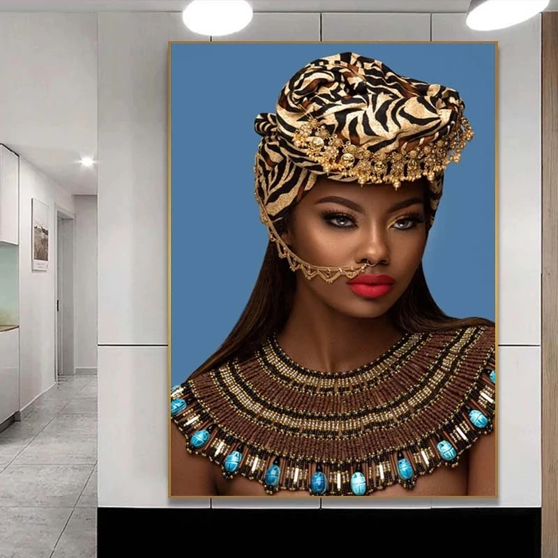 

Сексуальная черная Обнаженная женщина в Носу Кольцо холст картина стены фотография для гостиной домашний декор