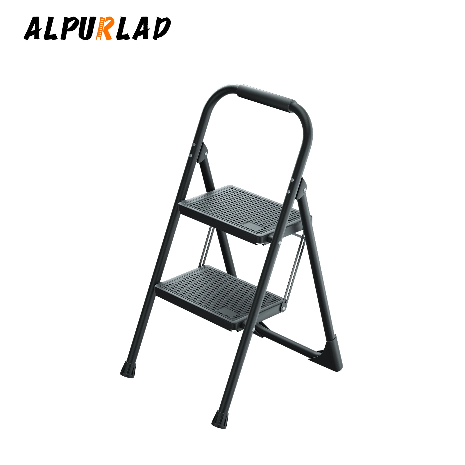 

ALPURLAD 2 Step Folding Ladder Aluminum Telescopic Ladder Foldable Loft Stairs Attic Stairs Aluminum Ladder For Home Folding