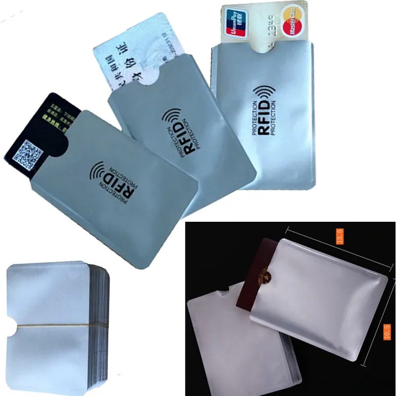 

1pc Anti Rfid Wallet Blocking Reader Lock Bank Card Holder ID Bank Card Case Protection Metal Credit NFC Holder Aluminium