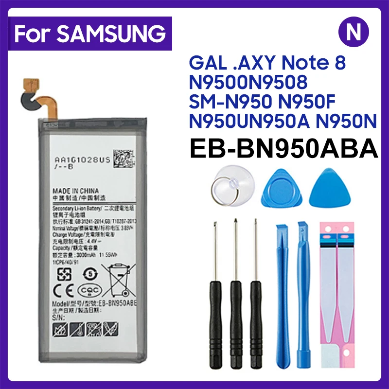 Оригинальный телефон SAMSUNG, аккумулятор 3300 мАч для Samsung GALAXY Note 8, N9500, N9508, Φ N950F/U N950A, N950N + Инструменты