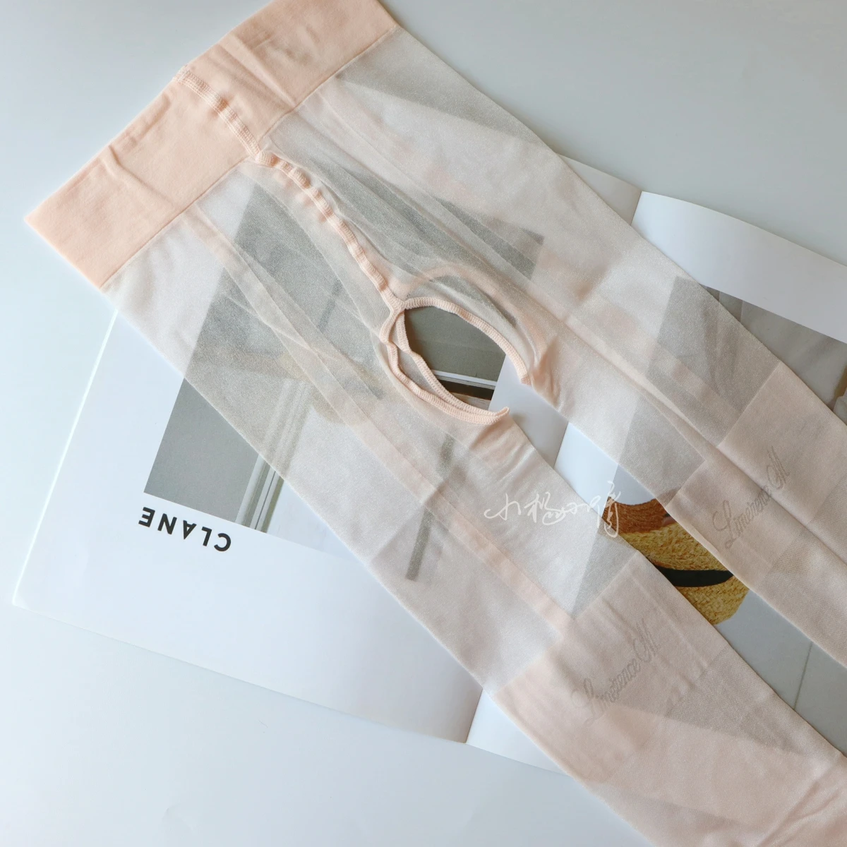 [Поддельные подтяжки с логотипом] ультратонкие шелковые скользящие чулки