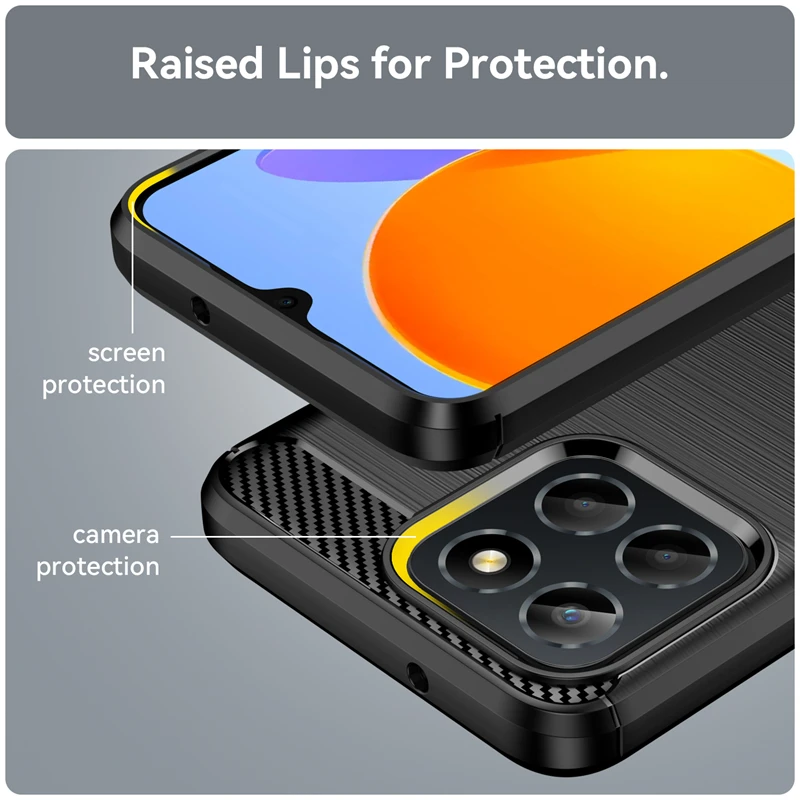 For Honor 70 Lite Case Cover Honor 70 Lite Capas Carbon Fiber Shockproof Bumper Soft TPU Carbon Fiber Cover Huawei Honor 70 Lite