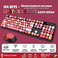 keyboard and mouse mixed colour lipstick color usb laptop computer pc gaming office sweet wireless mechanical