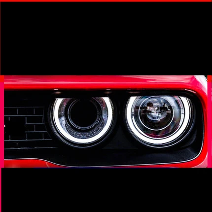 Пара автомобильных фар в сборе для Dodge Hellcat Challenger 2008-20 ангельские глазки