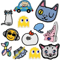 cartoon anime patch iron on clothes embroidery patches for clothing applique ironing kid sticker sewing accessories badges cat