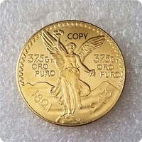 mexico 1821 1921 50 pesos 100th anniversary gold plated commemorative collector coin gift lucky challenge coin copy coin