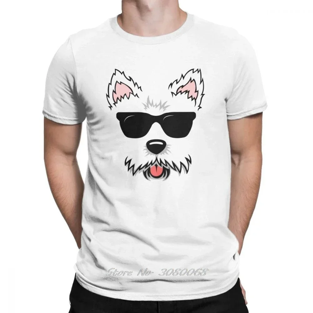 Новинка милое лицо собаки West Highland White Terrier с солнцезащитными очками Мужская