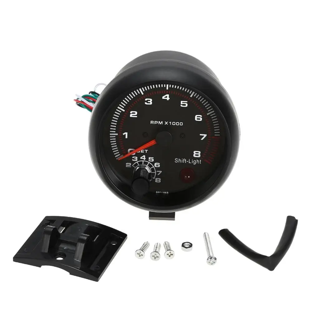 

1Set 3.75" Car Universal Tachometer Gauge Automotive Tachometer Kit 0-8000rpm Adjustable Shift Lights Modification Instrument