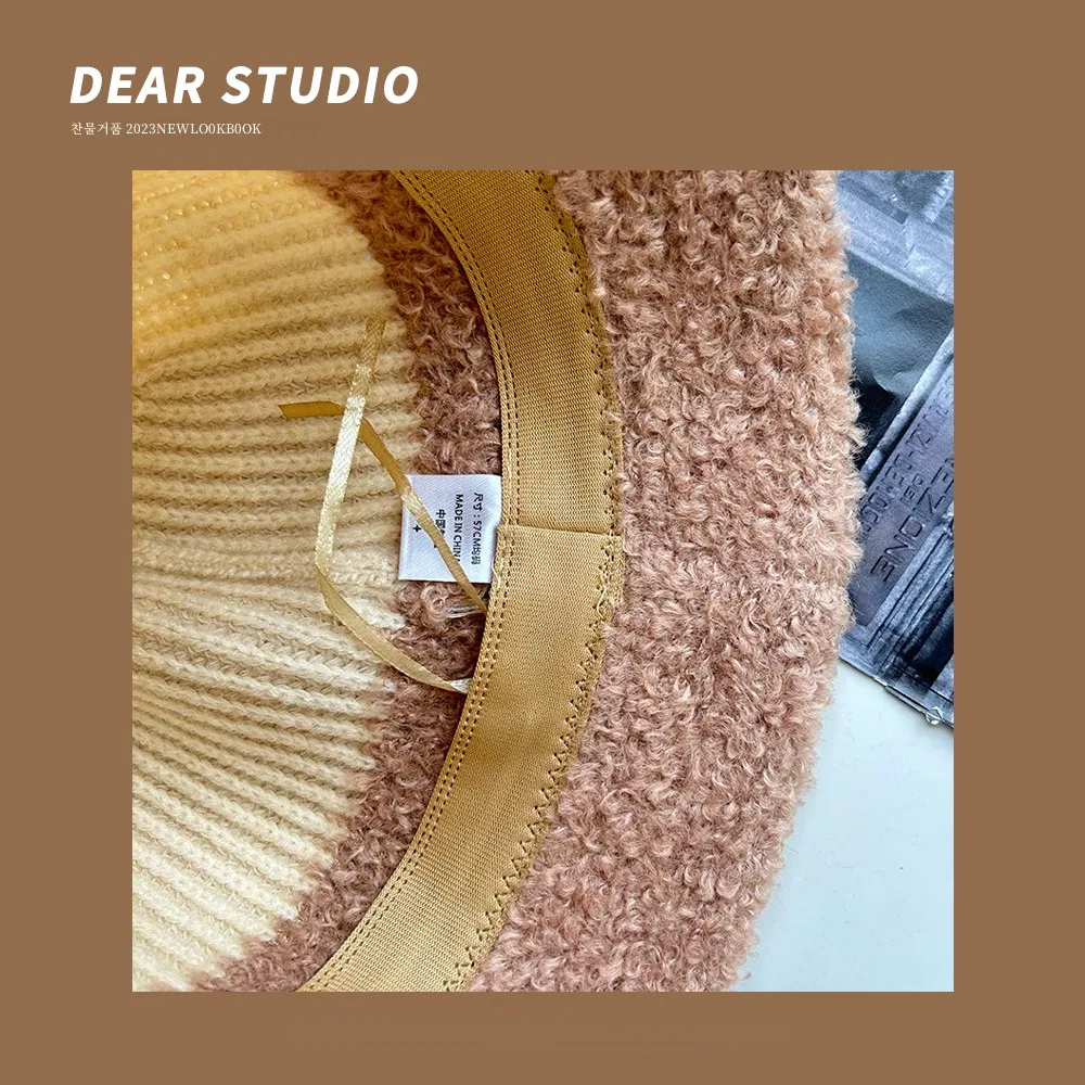 Японская модная однотонная лоскутная рыбацкая шапка женская осенне-зимняя