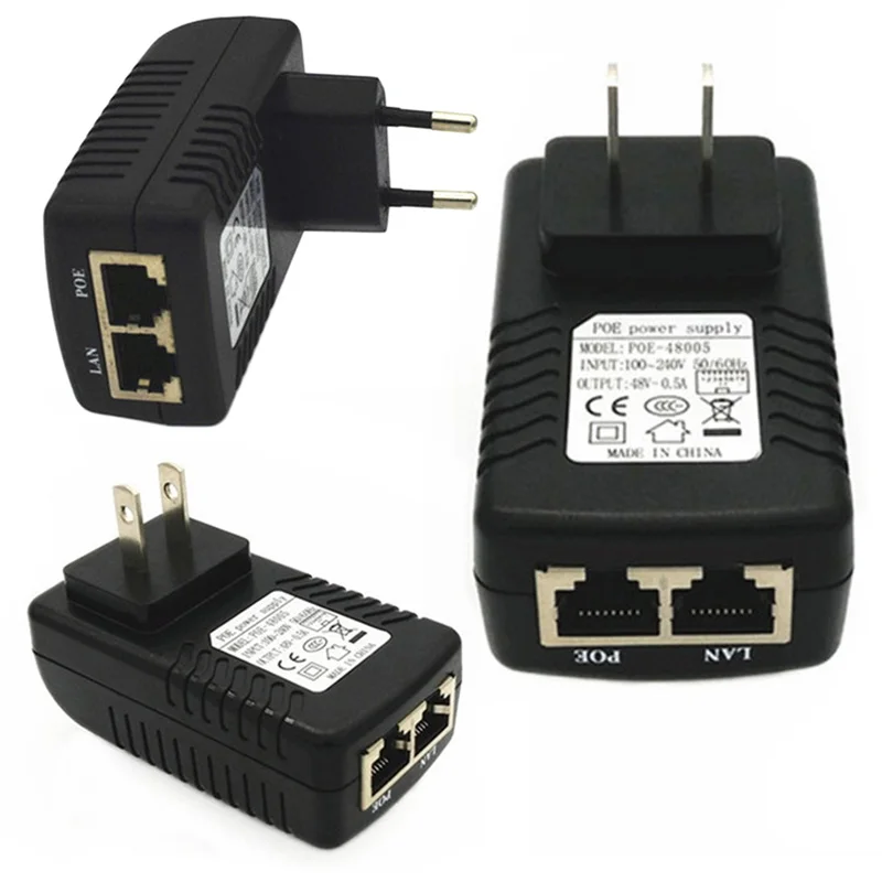 

Universal US/EU Plug Adapter Charger Adapter Voltage 48V 0.5A POE Power Module UEB Ethernet Power Supply Converter Power Adapte