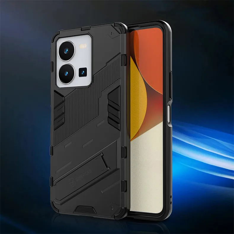 For Vivo Y35 Case For Vivo Y35 4G Cover 6.58 inch Punk armor Shockproof Hard Rubber Bracket Bumper For Vivo Y35 4G Fundas