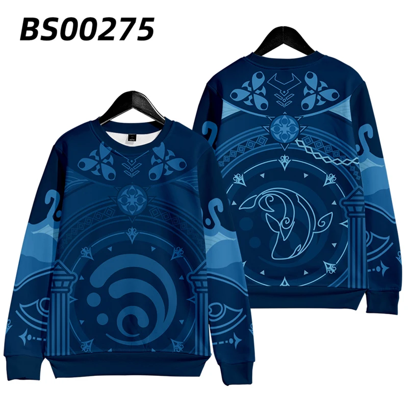 

Новое поступление, толстовка genshin impact 3D с круглым вырезом, свитшоты для мужчин и женщин, уличная одежда, повседневная одежда высокого качества