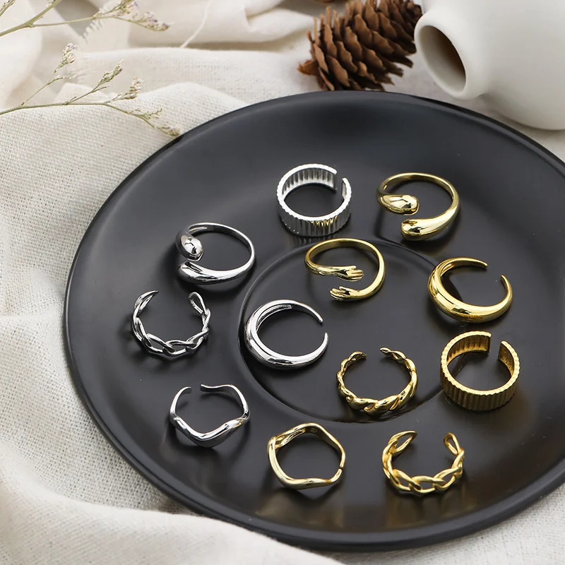 

Женское многослойное Открытое кольцо с изменяемым размером из серебра 925 пробы