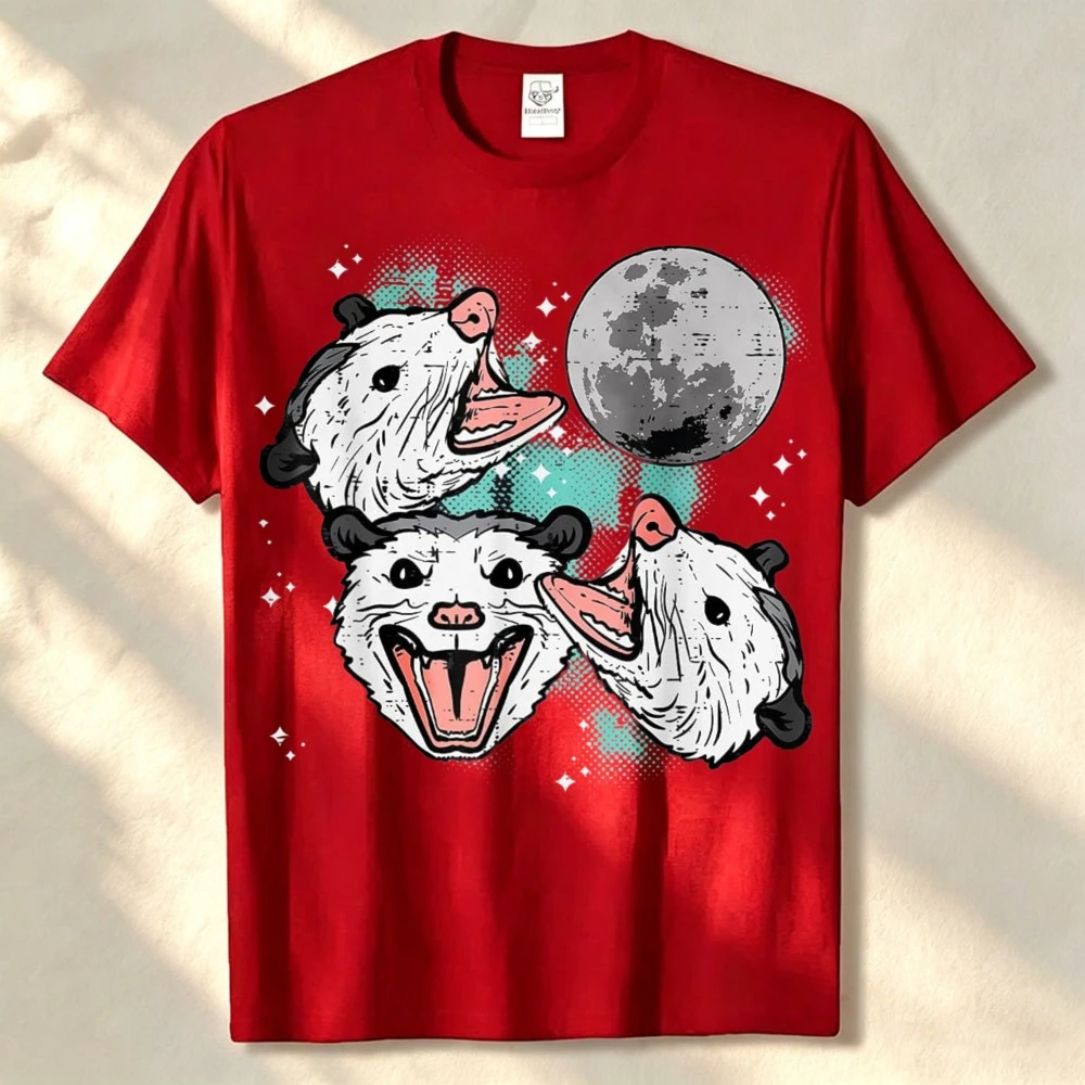 Фото Футболка с изображением оpossums Face Moon Possum Head для мужчин, женщин, мальчиков и девочек, забавная футболка для активного отдыха, высококачественная хлопковая футболка с короткими рукавами, уличная одежда унисекс №5