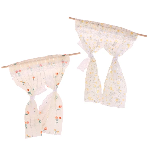 Миниатюрная занавеска с цветами GJCUTE для кукольного домика 1:12