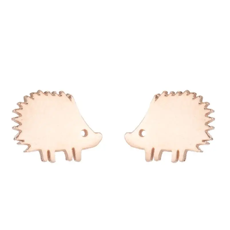 

Simple Cute Hedgehog Ear Studs Ladies Stainless Steel Small Fresh Personality Animal Ear Accessories