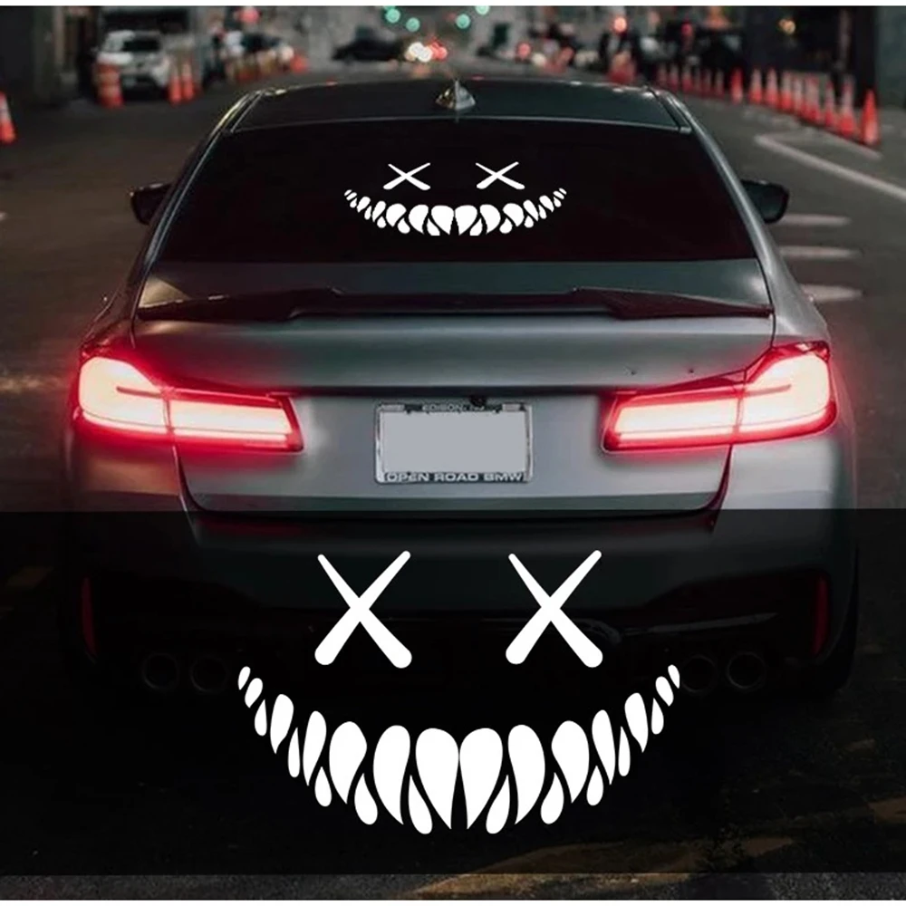 

Car Stickers Demon Smiling Face Rear Windshield Car Sticker Funny Auto Body Styling Decoration Window Sticker Vinyl Waterproof