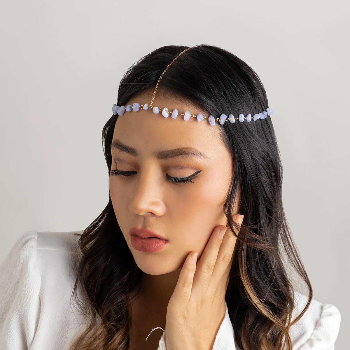 

IngeSight.Z богемная Женская ободок ручной работы, металлическая цепочка на голову, свадебная бижутерия для волос, подарок