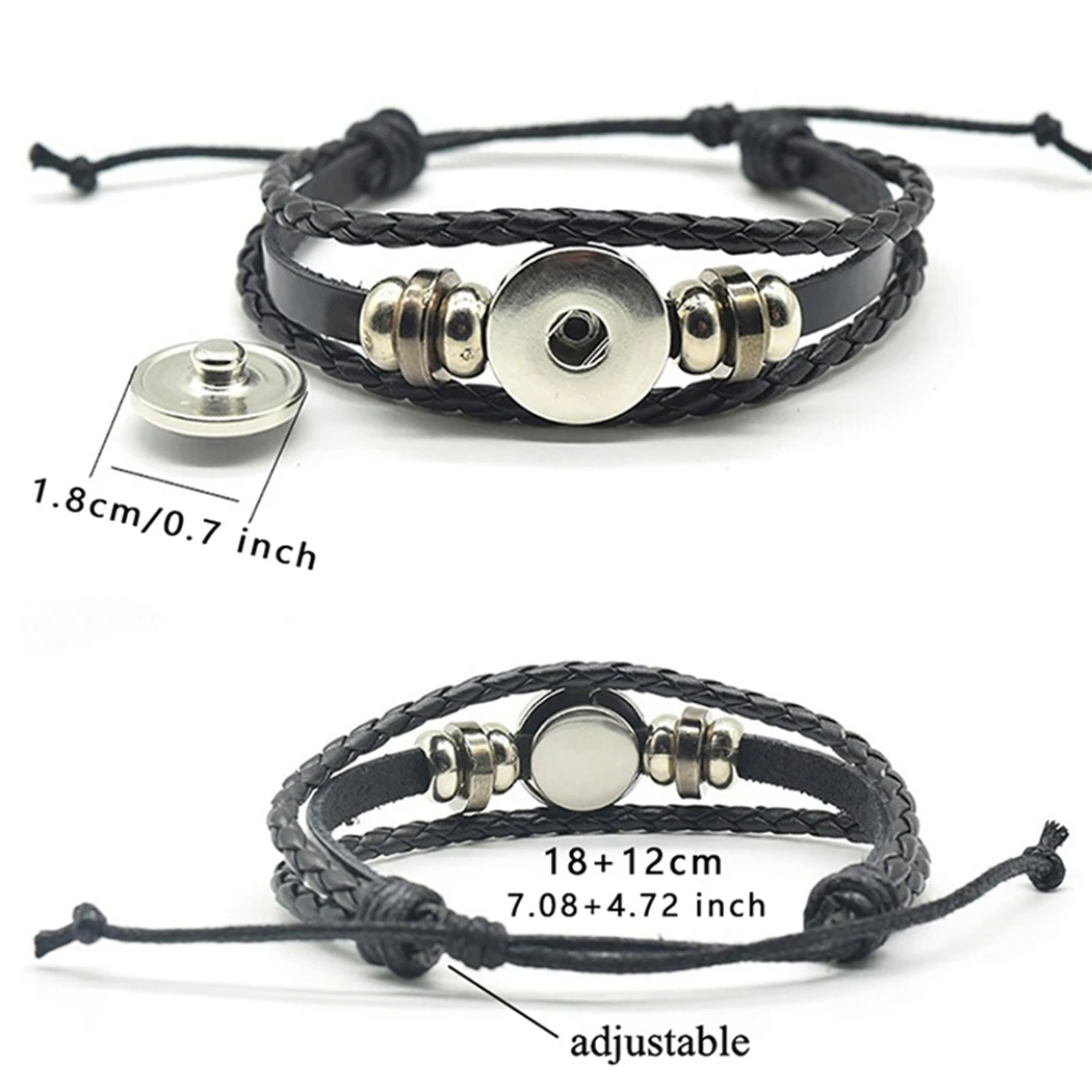 Браслет с узором в виде шестеренок черный кожаный плетеный браслет компасом для