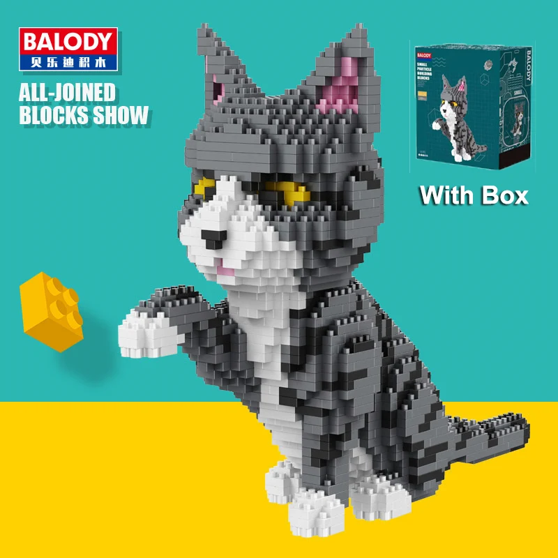 

Balody 16038 Мини Алмазный персидский кот серый котенок животные 3D модель Сделай Сам 1300 шт. блоки кирпичи детская игрушка подарки друзьям