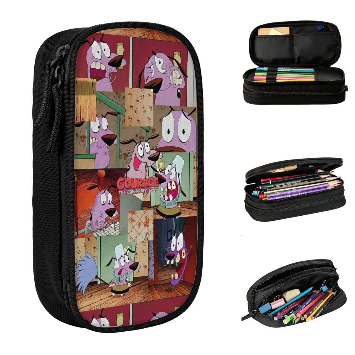 Забавный пенал Cowardly Dog C-Courage с героями мультфильмов милая комедийная сумка для