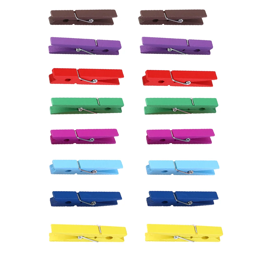 

40Pcs Wooden Clothespin Colored Natural Wooden Clips 2. Inch Photo Paper Peg Pin Note Memo Clip Craft Clip for Home School