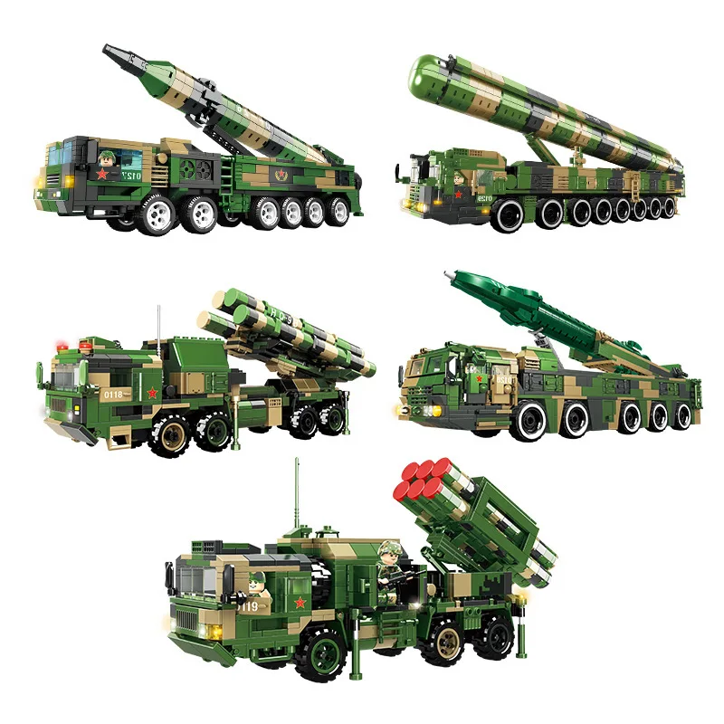 Woma C0118 and Rong Le small particle military Red Flag ground-to-air Missile world building blocks high model toy C0119 enlarge