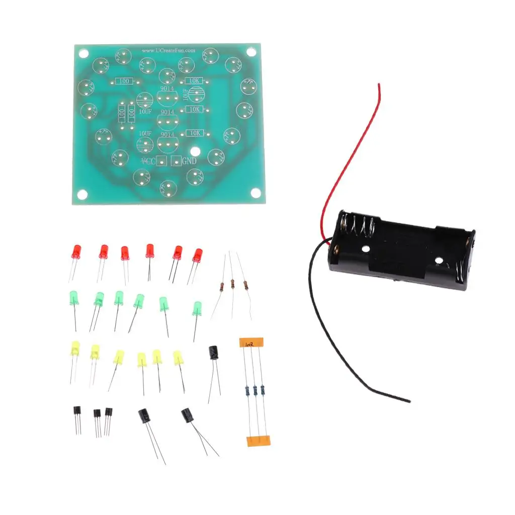 

Flash Light DIY Kit 18 LEDs Heart-Shaped Red Flashing Electronic Parts