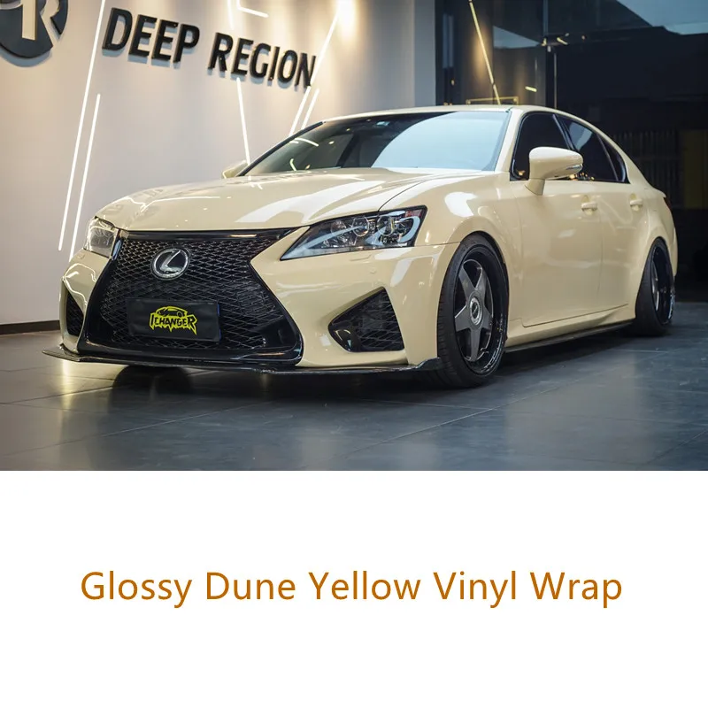 

Best Quality Glossy Sunflower Yellow Vinyl Wrap Yellow Sticker No Bubble Car Wrap Film Easy to Install 5m/10m/18m