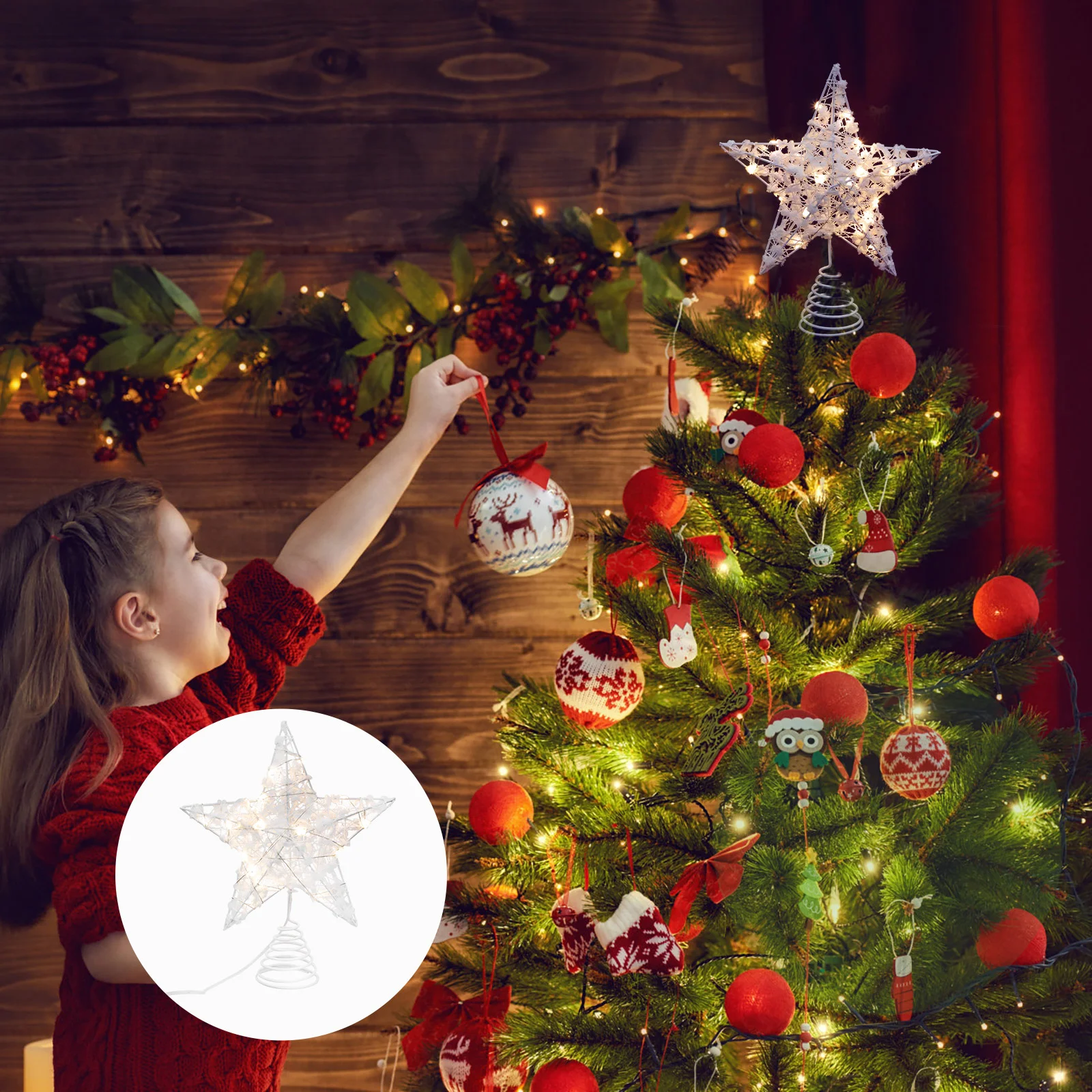 

1pc Iron Craft Christmas Tree Lamp Christmas Tree Decor Tree Topper Decor