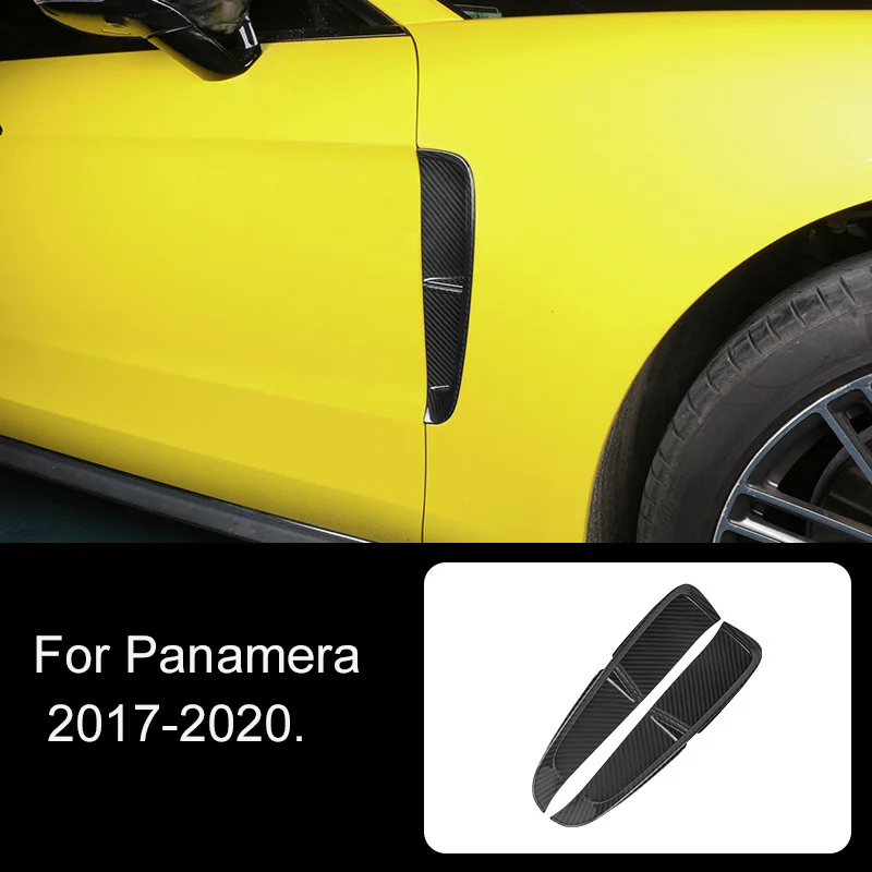 

Carbon Fiber Car Side Fender Body Air Vent Intake Outlet Grille Decor Trim Cover Trim For-Porsche Panamera 2017-2020