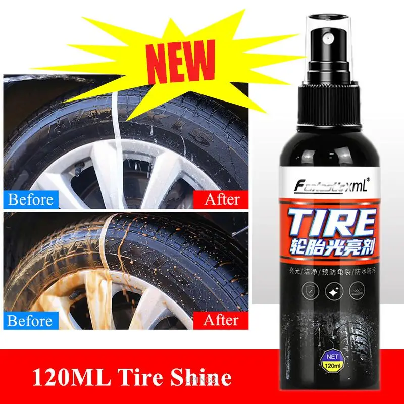 

150ML New Tire Shine Tyre Gloss Spray Tire Glazing Keep Tire Black Rubber Protective Auto Tires Coating Car Tyre Wax Tire Polish