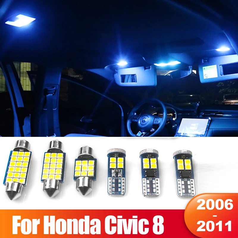 Honda Civic 8 2006 2007 2008 2009 2010 2011 FK FD Canbus 4 adet 12v LED araba iç kubbe ışıkları bagaj lambası aksesuarları