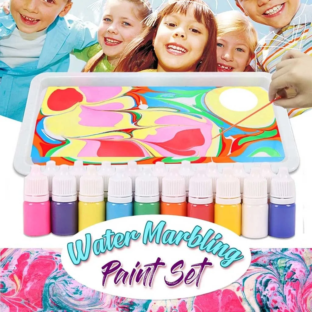 

Набор художественных красок на водной основе для детей, 46 мл, набор для рисования мраморных красок «сделай сам», рисование на воде, творческ...