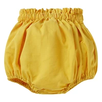 baby girls casual clothing elastic waistband ruffle waist simple solid color bloomers